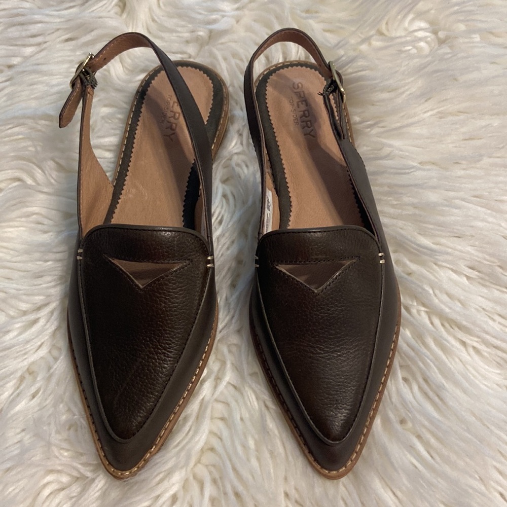 SPERRY Shoes size 7 BNWOT color dark green so beautiful leather upper - Picture 16 of 16
